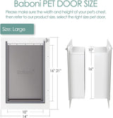 Baboni Pet Door for Wall, Steel Frame and Telescoping Tunnel, Aluminum Lock, Double Flap Dog Door and Cat Door, Strong and Durable (Pets Up to 100 Lb) -Large