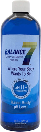 Balance 7 – Alkaline Dietary Supplement – 11+ pH Alkalizing Concentrate and pH Booster Mineral Liquid – pH Balancer (16 fl oz, 6 Bottles) Pack of 2