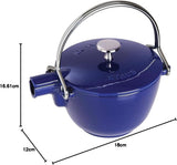 Staub Cast Iron 1-qt Round Tea Kettle – Basil, Made in France