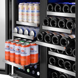 Tittla 30 Inch Wine Fridge, Dual Zone Wine and Beverage Refrigerator with 33 Bottle and 80 Can Wine Cooler Under Counter Freestanding